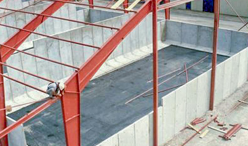 mur beton de stockage