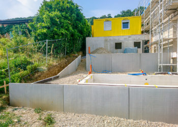 Soutènement paysager en béton préfabriqué à Perroy 16