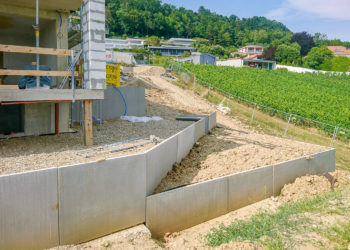 Soutènement paysager en béton préfabriqué à Perroy 18